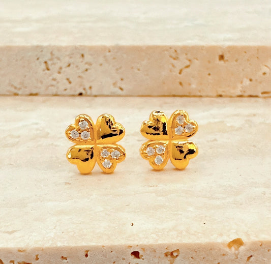 黃金耳環-閃耀四葉草